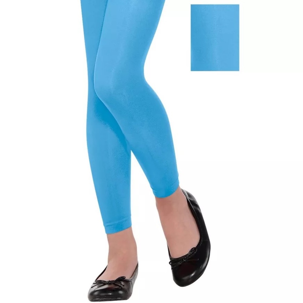 NWT|  Girls Turquoise Footless Tights